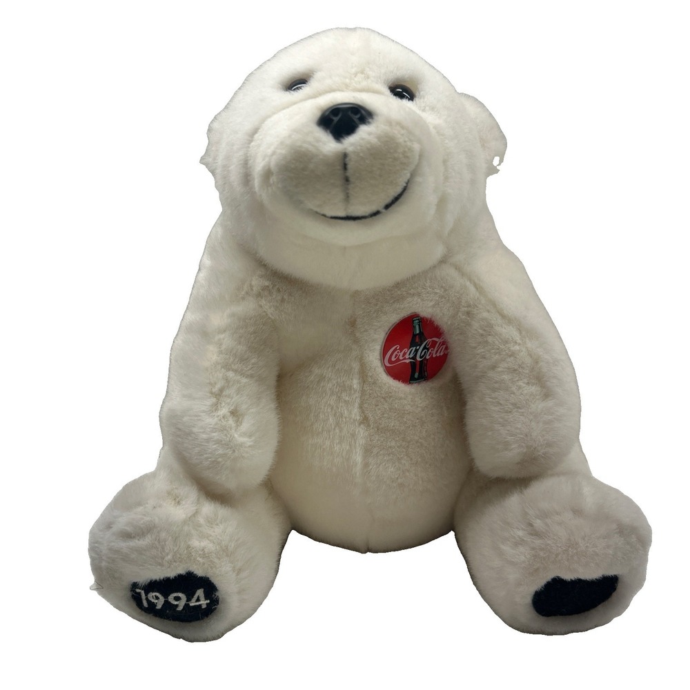 Vintage Coca-Cola Advertising White Polar Bear 1994 Plush Stuffed Animal Soft